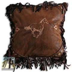 144744 - Flying Horse Western Embroidered 18in Accent Pillow