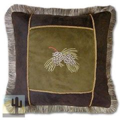 144751 - Pinecone Lodge Faux Leather 18in Accent Pillow