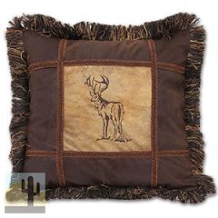 144754 - Embroidered Buck Lodge 18in Accent Pillow