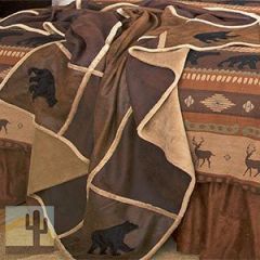 144860 - Bear Grid Lodge Reversible Throw Blanket