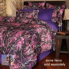 144869 - Muddy Girl Camo Pink and Purple Queen Bedding Ensemble