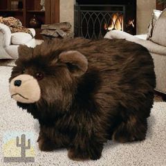 145045 - 26in Shaggy Grizzly Bear Plush Faux Fur Footstool Ottoman