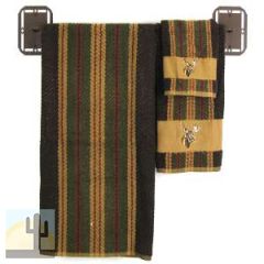 147132 - Lodge Moose Stripe 3 Piece Embroidered Towel Set