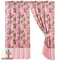 147381 - HiEnd Accents Pink Oak Camo Curtain Pair - 60in x 84In
