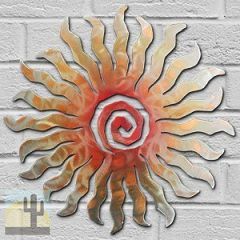 165011 - 12-inch small 24-Point Sunburst 3D Metal Wall Art in a vibrant sunset swirl finish