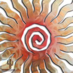 165014 - 30-inch extra large 24-Point Sunburst 3D Metal Wall Art in a vibrant sunset swirl finish