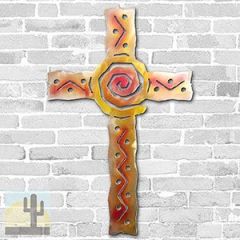165095 - 36in Spiral Cross 3D Metal Wall Art - Sunset - 165095