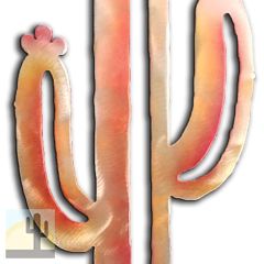 165103 - 24-inch large Saguaro Cactus 3D Metal Wall Art in a vibrant sunset swirl finish