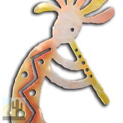 165114 - 30-inch extra large Kokopelli Facing Right 3D Metal Wall Art in a vibrant sunset swirl finish