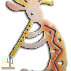 165124 - 30-inch extra large Kokopelli Facing Left 3D Metal Wall Art in a vibrant sunset swirl finish