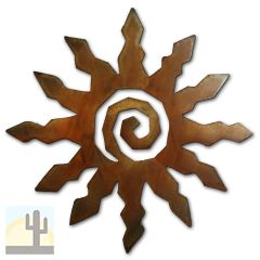 165155 - 36in 12-Ray Spiral Sun 3D Metal Wall Art - Rust - 165155