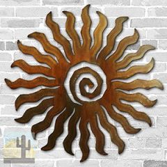 165165 - 36in 24-Ray Sunburst 3D Metal Wall Art - Rust - 165165