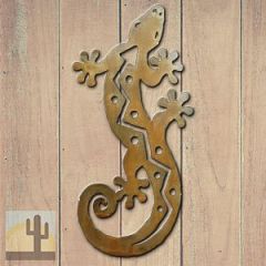 165182 - 18-inch medium S-Shaped Gecko 3D Metal Wall Art in a rich rust finish