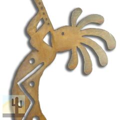 165211 - 12-inch small Kokopelli Trumpeter Facing Left 3D Metal Wall Art in a rich rust finish