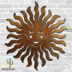 165235 - 36in Spritely Sun Face 3D Metal Wall Art - Rust - 165235