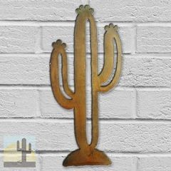 165251 - 12-inch small Saguaro Cactus 3D Metal Wall Art in a rich rust finish