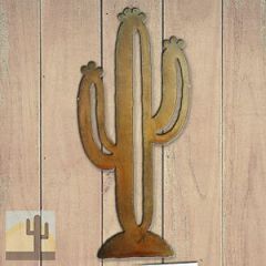 165252 - 18-inch medium Saguaro Cactus 3D Metal Wall Art in a rich rust finish