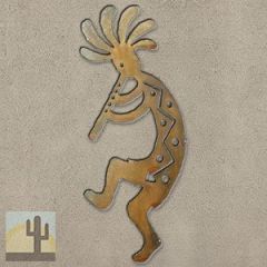 165273 - 24-inch large Kokopelli Facing Left 3D Metal Wall Art in a rich rust finish
