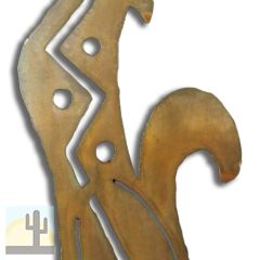 165292 - 18-inch medium Howling Coyote Facing Left 3D Metal Wall Art in a rich rust finish