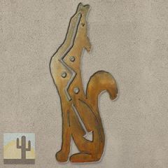165293 - 24-inch large Howling Coyote Facing Left 3D Metal Wall Art in a rich rust finish