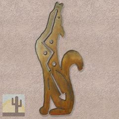 165294 - 30-inch extra large Howling Coyote Facing Left 3D Metal Wall Art in a rich rust finish