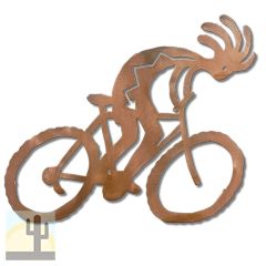 165601 - 12in Mountain Biker Metal Wall Art in Rust Patina