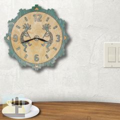 165740 - Kokopellis Sonoran Green Wood Inlay Clock