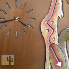 165751 - 13-inch small 3D Howling Coyote Wall Clock in a vibrant sunset swirl finish