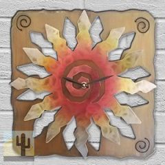 165754 - 13-inch small 3D Sunburst Wall Clock in a vibrant sunset swirl finish