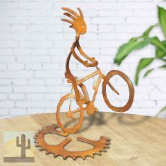 165806 - BS01RT13 14in Mr. Wheelie Male Kokopelli Cyclist Tabletop Sculpture