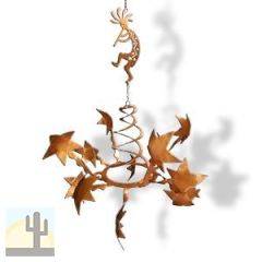 165816 - WS03RT19 16in Southwest Kokopelli and Stars Rustic Metal Hanging Wind Sculpture
