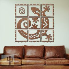 165862 - 46in Rustic Gecko Metal Mosaic Panels Wall Art