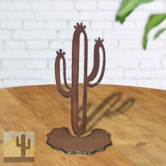 165901 - 7in Rustic Metal Table Top Sculpture - Saguaro Cactus
