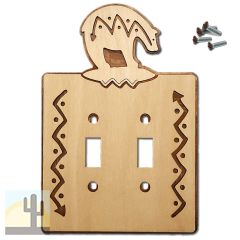 167012S -  Fetish Bear Southwestern Decor Double Standard Switch Plate in Natural Birch