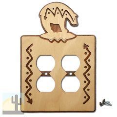 167015 -  Fetish Bear Southwestern Decor Double Outlet Cover in Natural Birch