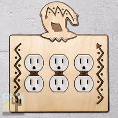 167016 -  Fetish Bear Southwestern Decor Triple Outlet Cover in Natural Birch