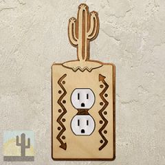 167110 - Saguaro Cactus Southwestern Decor Single Outlet Cover in Natural Birch