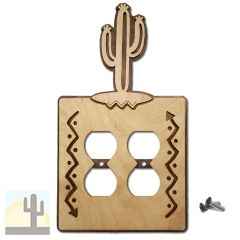 167115 -  Saguaro Cactus Southwestern Decor Double Outlet Cover in Natural Birch