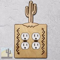 167115 -  Saguaro Cactus Southwestern Decor Double Outlet Cover in Natural Birch
