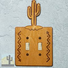 167122S -  Saguaro Cactus Southwestern Decor Double Standard Switch Plate in Golden Sienna
