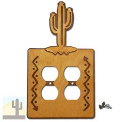 167125 -  Saguaro Cactus Southwestern Decor Double Outlet Cover in Golden Sienna