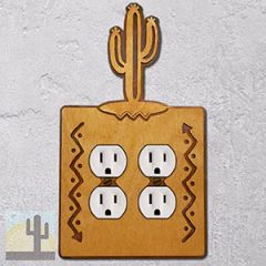 167125 -  Saguaro Cactus Southwestern Decor Double Outlet Cover in Golden Sienna