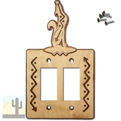 167212R -  Southwest Coyote Southwestern Decor Double Rocker Switch Plate in Natural Birch
