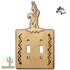 167212S -  Southwest Coyote Southwestern Decor Double Standard Switch Plate in Natural Birch