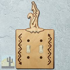 167212S -  Southwest Coyote Southwestern Decor Double Standard Switch Plate in Natural Birch