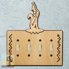 167214S -  Southwest Coyote Southwestern Decor Quad Standard Switch Plate in Natural Birch