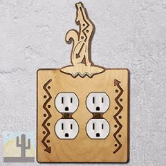 167215 -  Southwest Coyote Southwestern Decor Double Outlet Cover in Natural Birch