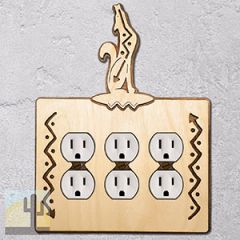 167216 -  Southwest Coyote Southwestern Decor Triple Outlet Cover in Natural Birch