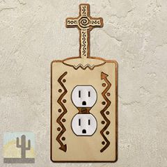167310 - Southwest Cross Southwestern Decor Single Outlet Cover in Natural Birch