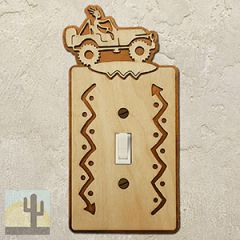 167411S - 4x4 Off-Roading Single Standard Switch Plate in Natural Birch